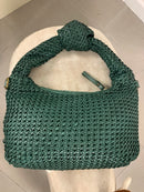 Borsa in pelle intrecciata con nodo sul manico