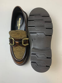 Mocassino Diana con inserti in velluto e pelle spazzolata