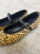 Ballerina in cavallino stampa leopardo con cinturino nero