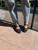 Intertwined ballerina with studded strap