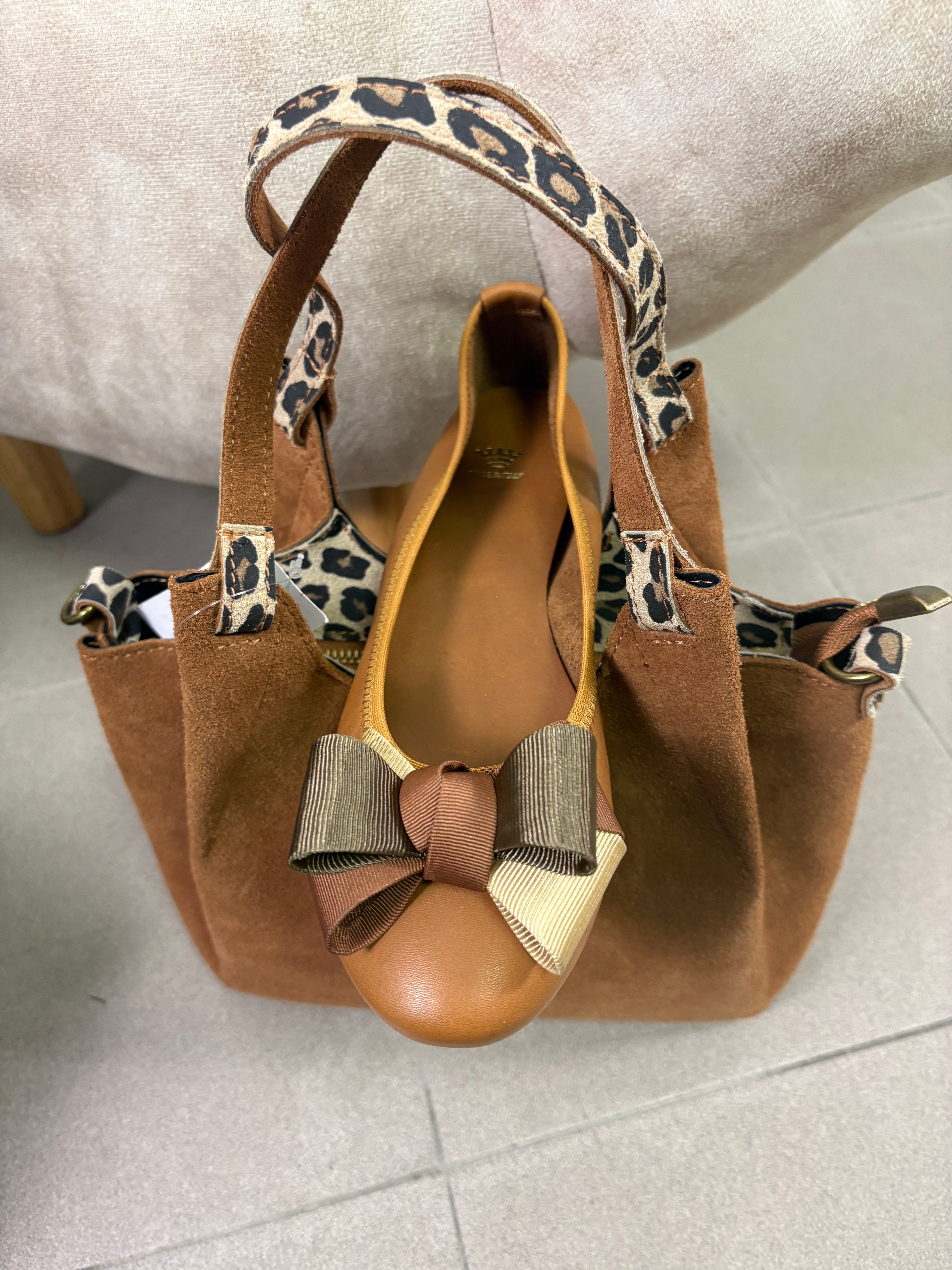 Ballerina Federica in nappa con fiocco in grosgran