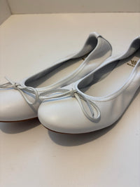 Ballerina in nappa morbida con fiocco e profilo elastico