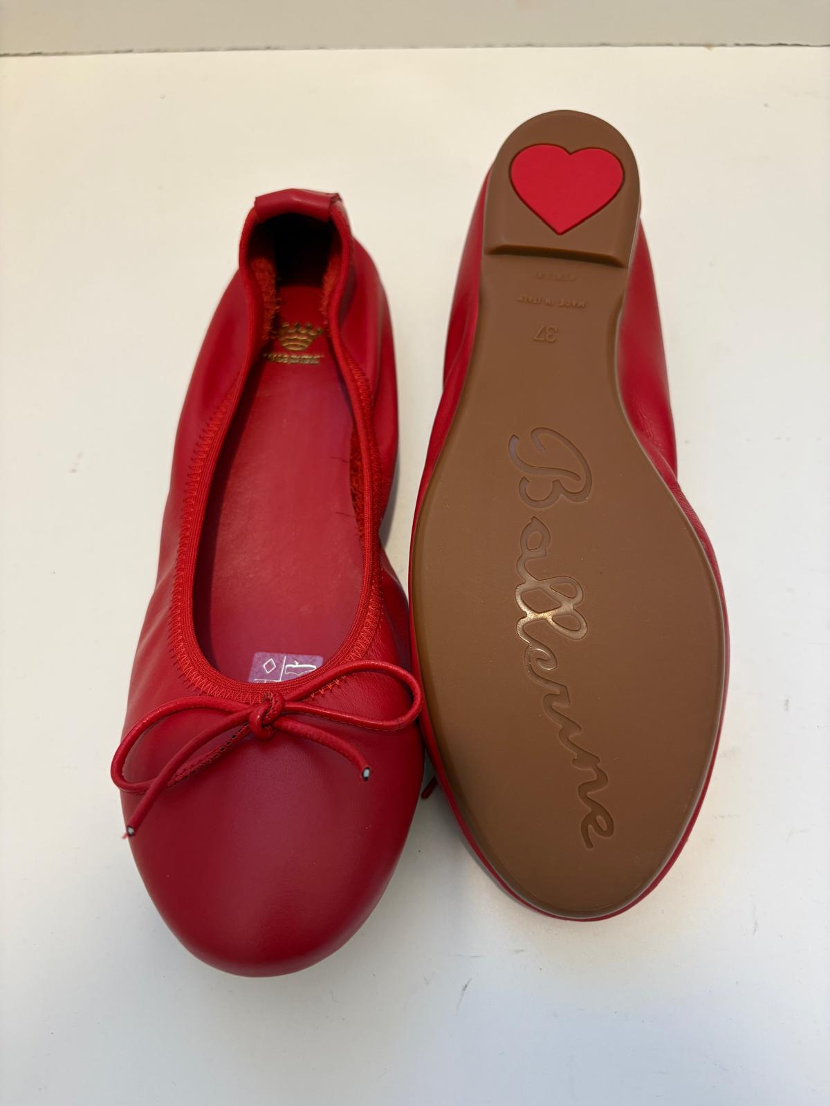 Ballerina in nappa morbida con fiocco e profilo elastico