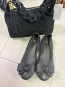 Ballerina Federica in nappa con fiocco in grosgran