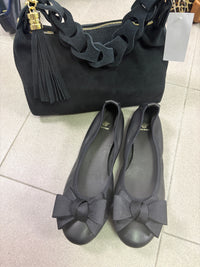 Ballerina Federica in nappa con fiocco in grosgran