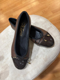 Ballerina donna in nappa con punta in vernice