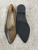 Ballerina Paola a punta in pelle e camoscio marrone