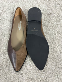 Ballerina Paola a punta in pelle e camoscio marrone