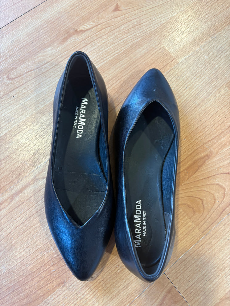 Ballerina Paola in pelle nera