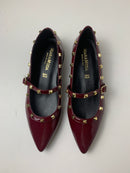 Ballerina Eleonora in pelle a punta con borchie decorative