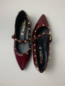 Ballerina Eleonora in pelle a punta con borchie decorative