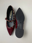 Ballerina Eleonora in pelle a punta con borchie decorative