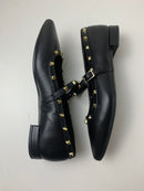 Ballerina Eleonora in pelle a punta con borchie decorative