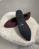Paola suede pointed ballet flats with V-cut vamp