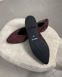Paola suede pointed ballet flats with V-cut vamp