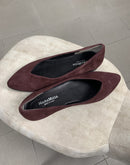 Paola suede pointed ballet flats with V-cut vamp