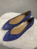 Paola suede pointed ballet flats with V-cut vamp