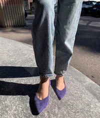 Paola suede pointed ballet flats with V-cut vamp