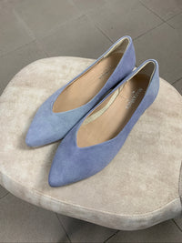 Paola suede pointed ballet flats with V-cut vamp