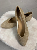 Paola suede pointed ballet flats with V-cut vamp