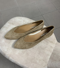 Paola suede pointed ballet flats with V-cut vamp
