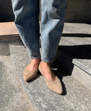 Paola suede pointed ballet flats with V-cut vamp