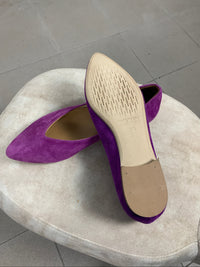 Paola suede pointed ballet flats with V-cut vamp