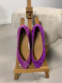 Paola suede pointed ballet flats with V-cut vamp