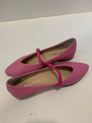 Ballerina a punta fucsia in pelle con cinturino