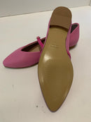 Ballerina a punta fucsia in pelle con cinturino