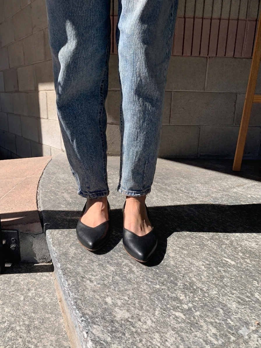 Paola leather pointe ballerina