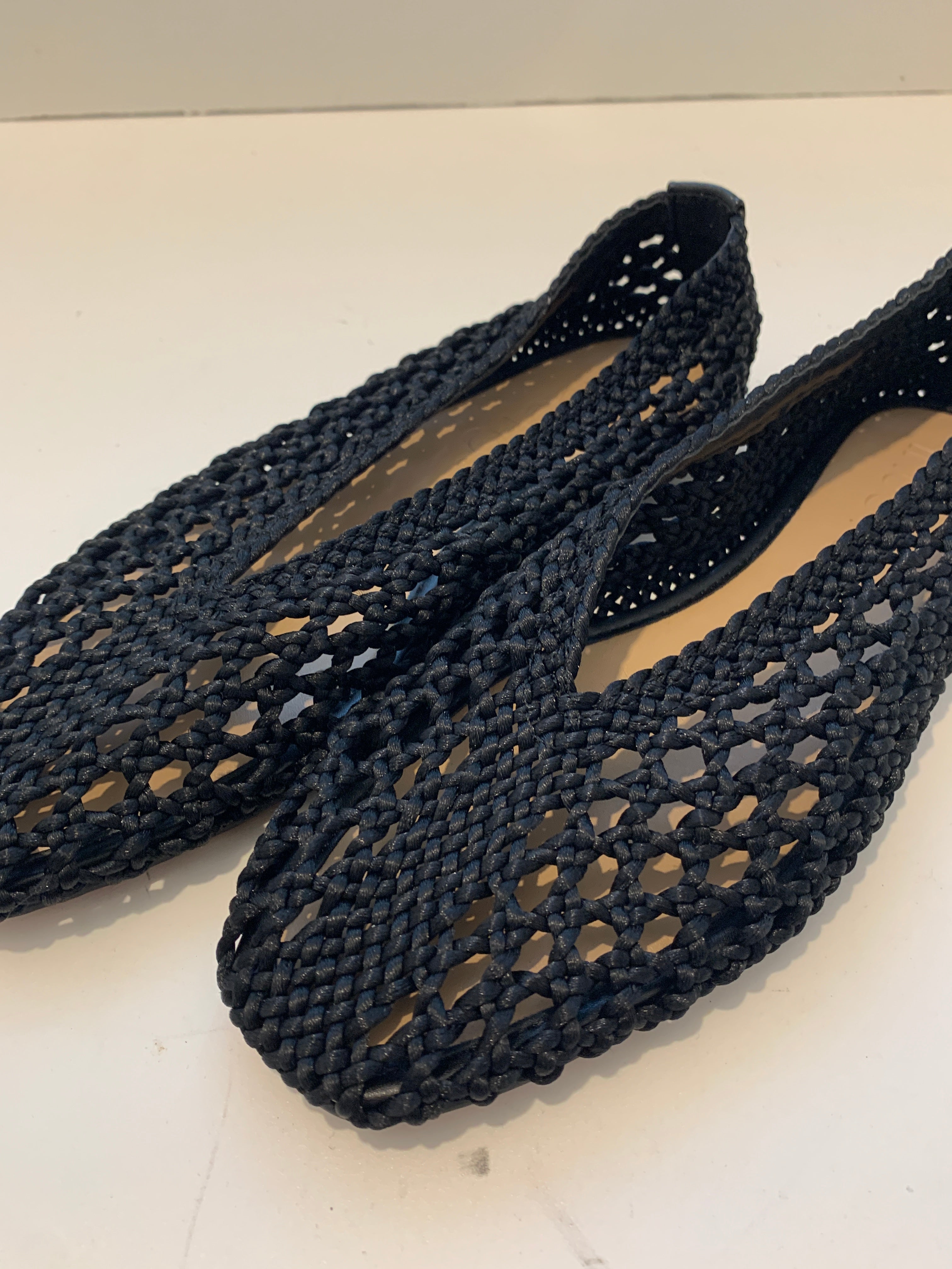 Crocheted fabric ballerina slipper