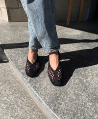 Crocheted fabric ballerina slipper