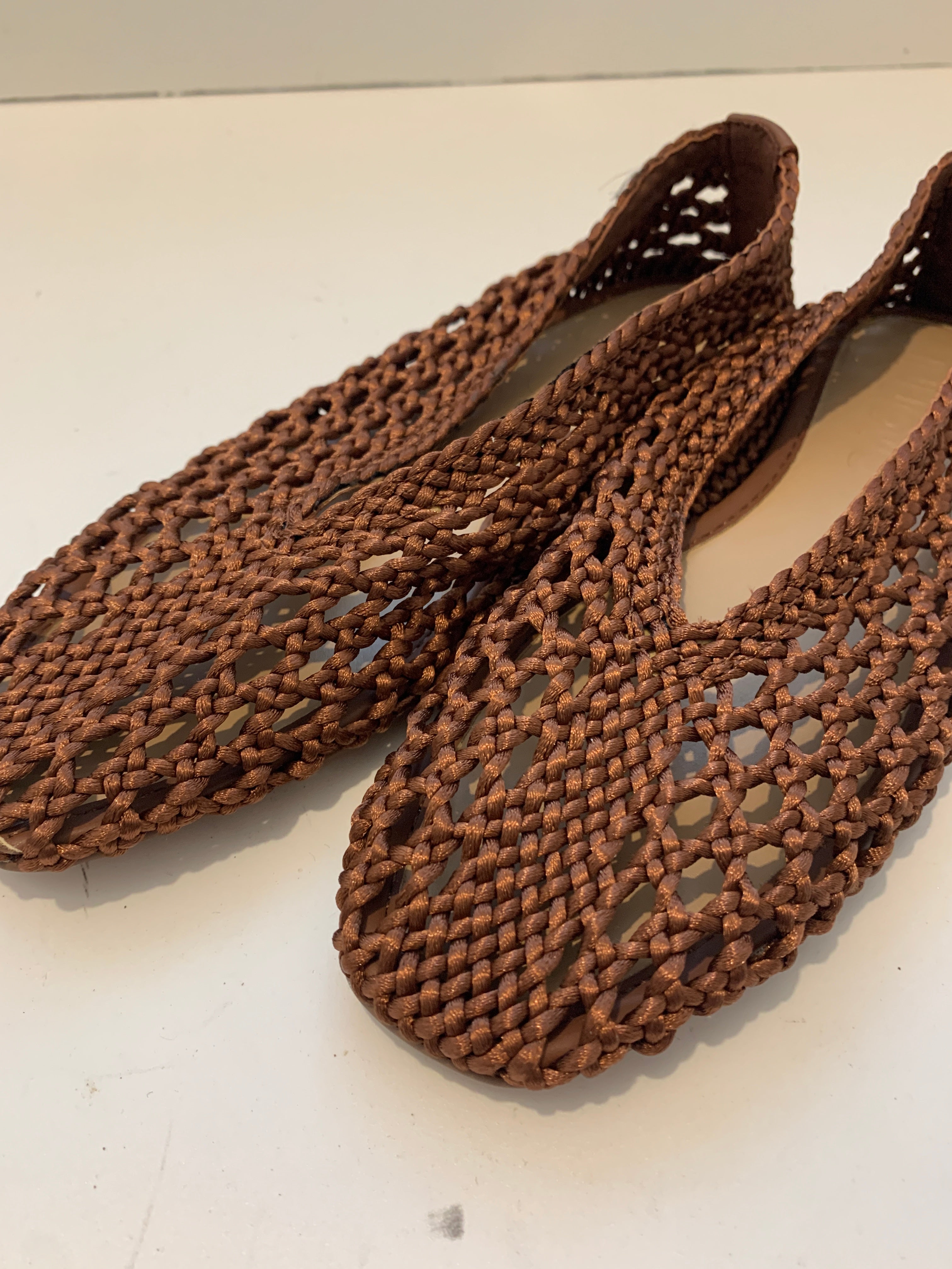 Crocheted fabric ballerina slipper