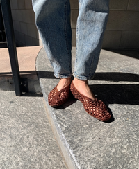 Crocheted fabric ballerina slipper