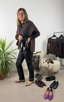 Ballerina Paola in pelle nera