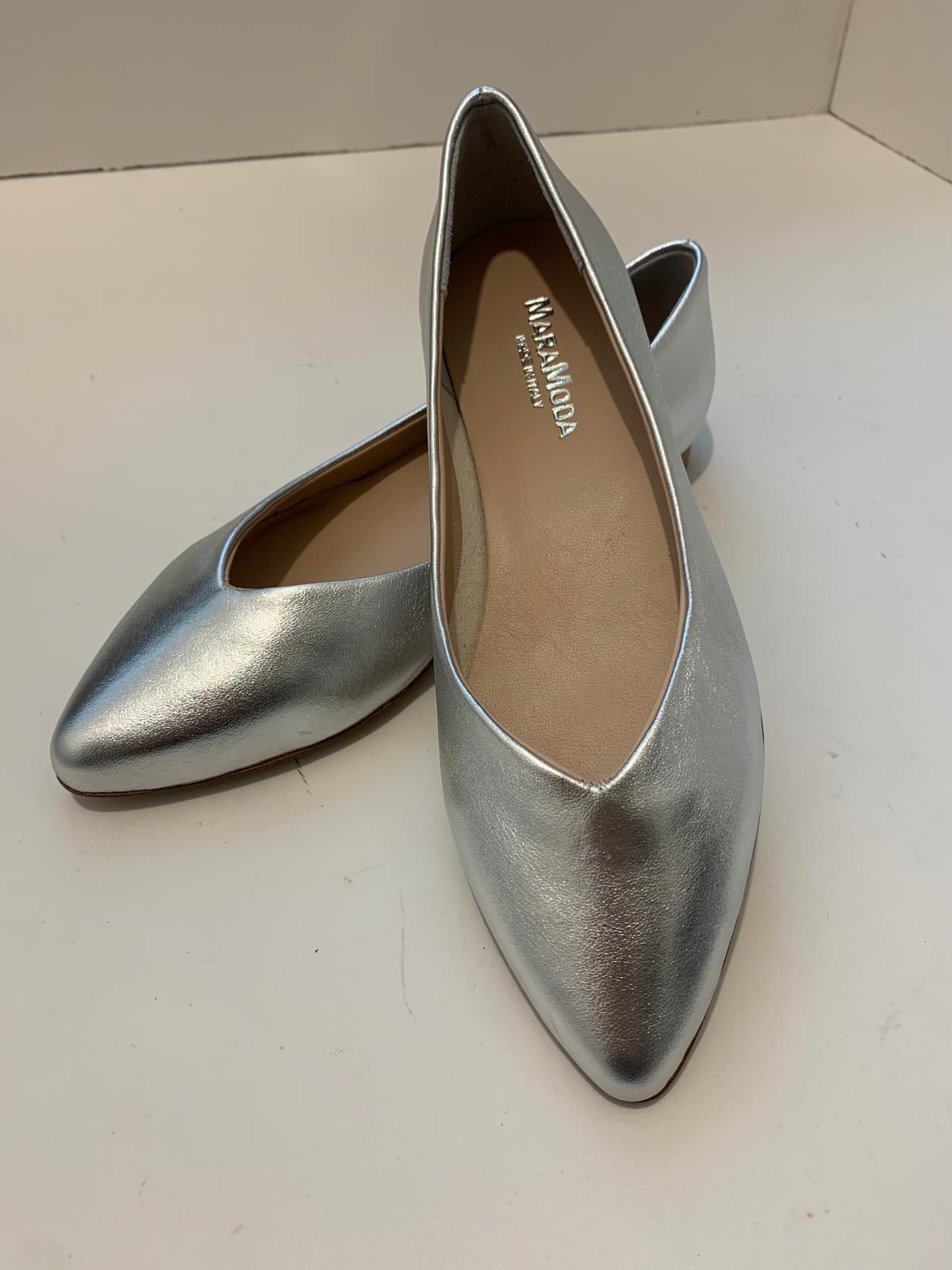 Ballerina Paola a punta laminato oro o argento