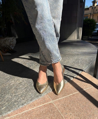 Ballerina Paola a punta laminato oro o argento