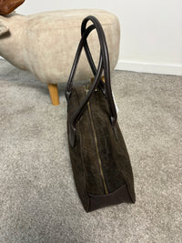Borsa a bauletto in pelle scamosciata stampa cocco