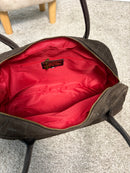 Borsa a bauletto in pelle scamosciata stampa cocco