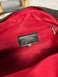 Borsa a bauletto in pelle scamosciata stampa cocco