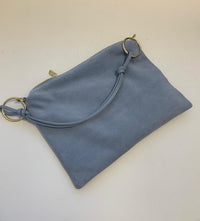 Made in Italy suede bag with double shoulder strap
