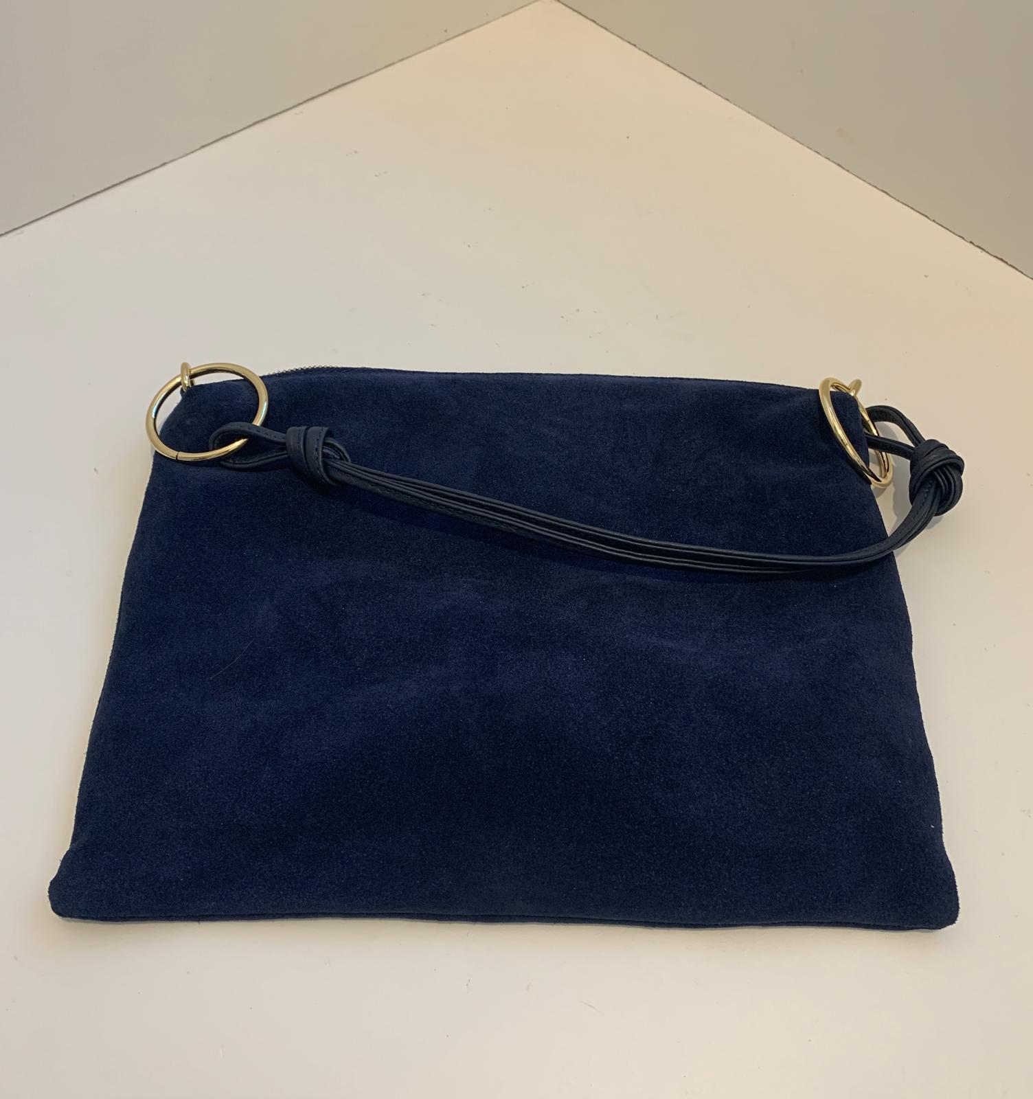 Made in Italy suede bag with double shoulder strap