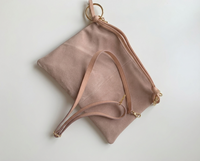 Made in Italy suede bag with double shoulder strap