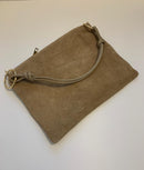 Made in Italy suede bag with double shoulder strap