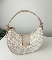 Borsa a mezzaluna Nero Giardini con logo NG