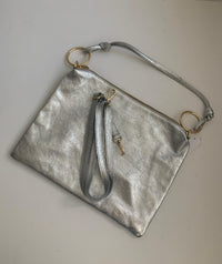 Borsa in pelle Made in Italy con doppia tracolla