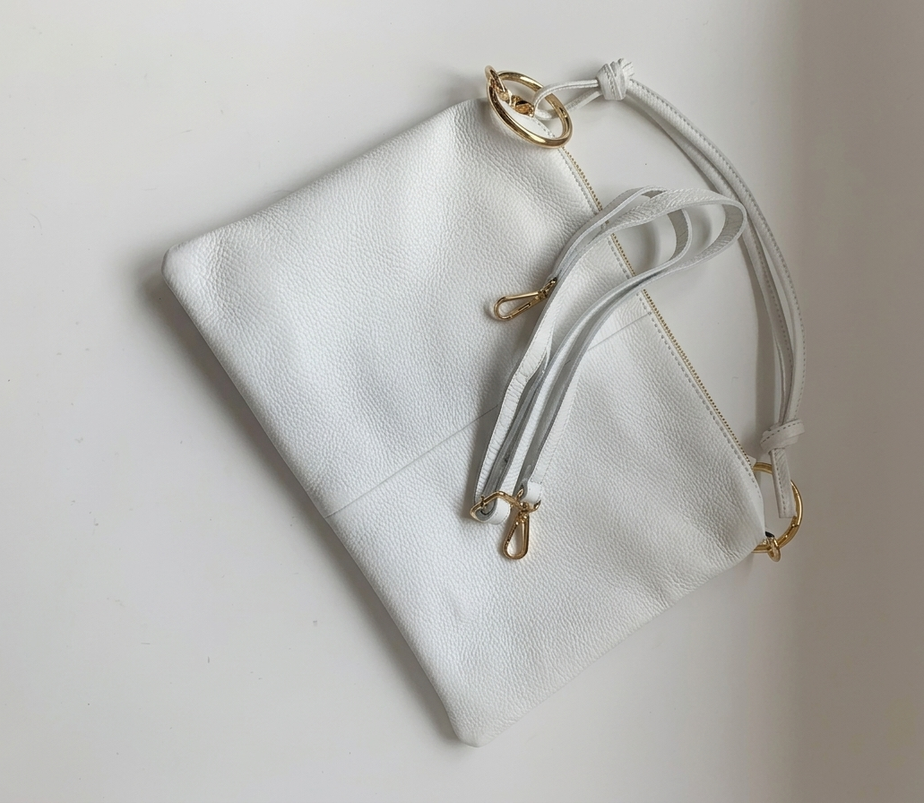 Borsa in pelle Made in Italy con doppia tracolla