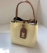 Orange peel effect leather handbag and shoulder bag