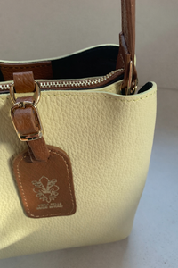 Orange peel effect leather handbag and shoulder bag